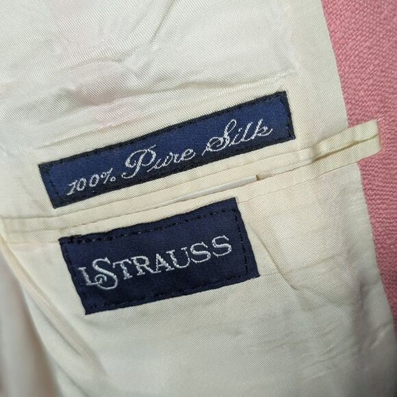 Vintage Burberry Blazer Womens Medium Pure Silk Pink Lined Jacket Preppy READ - Picture 10 of 11